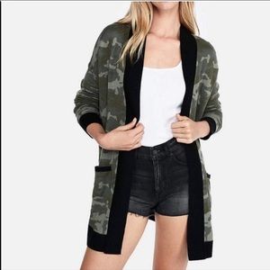 Express oversized camo cardigan